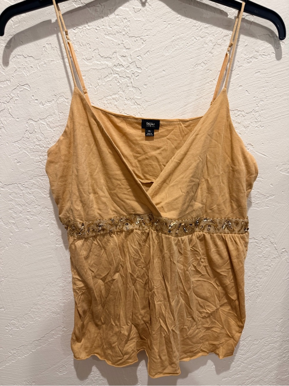 NWOT Mossimo Tan Gold Embellished Spaghetti Strap Camisole